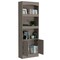 Tuhome Simma Bookcase, Metal Hardware, Three Shelves, Double Door Cabinet, Light Gray BLZ5563 - alternate 2